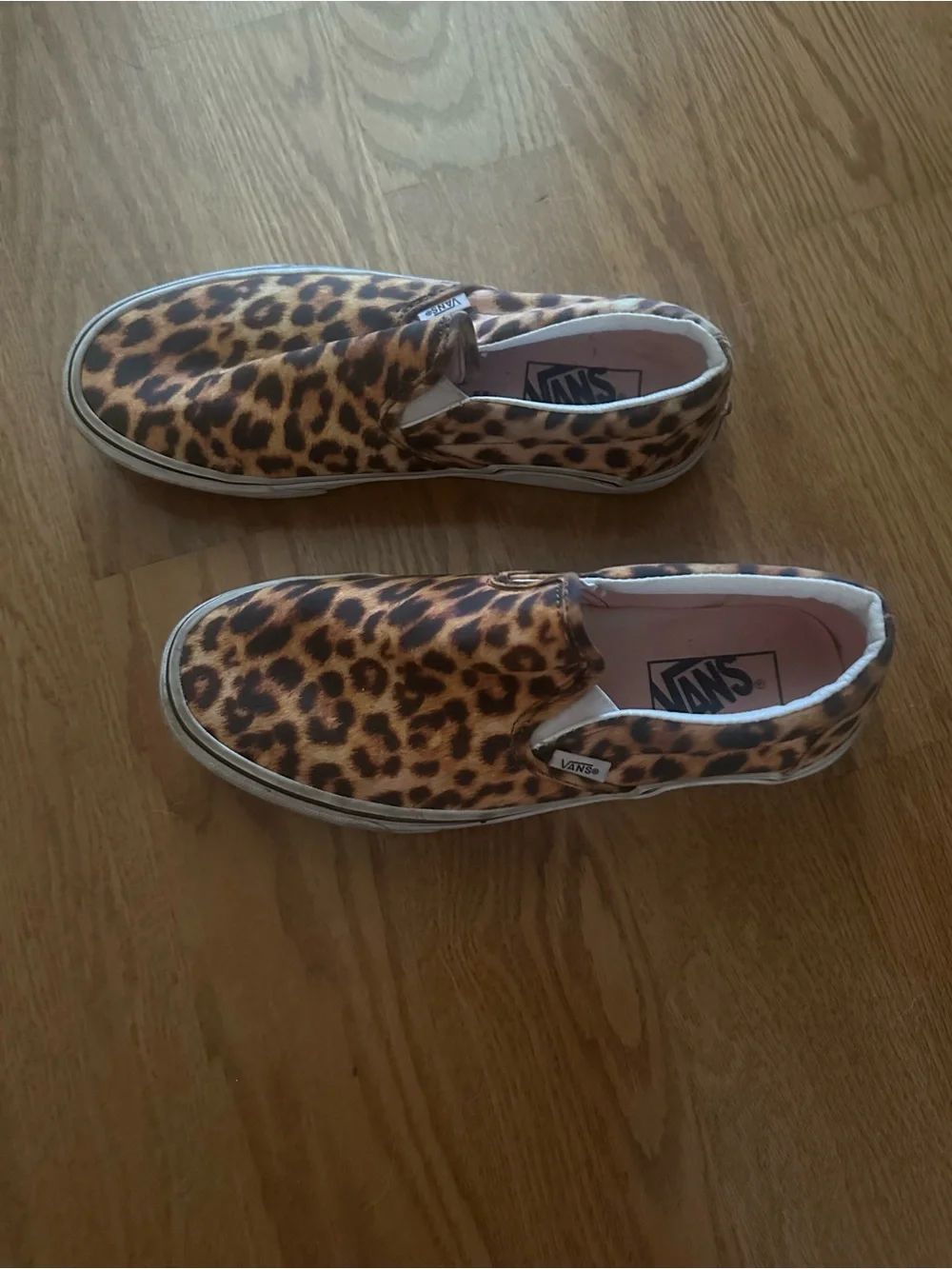 Vans Kids Slip-On Sneakers in Leopard Print Brown and Black